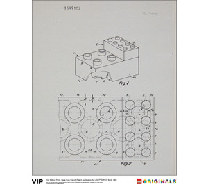 LEGO First Edition Page from French Patent Application for DUPLO Brique, 1968 (5005998)