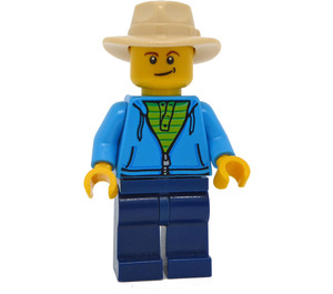 LEGO Fisherman met Dark Azure Hoodie minifiguur