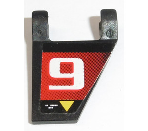 LEGO Flagge 2 x 2 Angled mit "9" Recht Seite Aufkleber ohne ausgestellten Rand (44676)