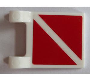 LEGO Flag 2 x 2 with 2 Red triangles on both sides Sticker without Flared Edge (2335)