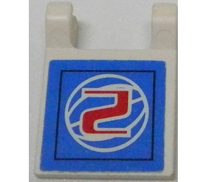 LEGO Flagge 2 x 2 mit '2' Aufkleber ohne ausgestellten Rand (2335)