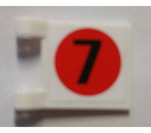 LEGO Drapeau 2 x 2 avec "7" dans Japan Drapeau Stickers sans bord évasé (2335)