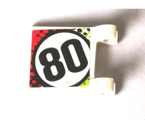 LEGO Flagge 2 x 2 mit '80' auf both sides Aufkleber ohne ausgestellten Rand (2335)