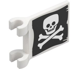 LEGO Flagge 2 x 2 mit Schwarz und Schädel und Crossbones ohne ausgestellten Rand (2335 / 104515)