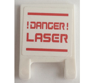 LEGO Flag 2 x 2 with '!DANGER! LASER' Sticker without Flared Edge (2335)