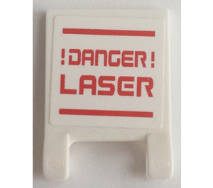 LEGO Vlag 2 x 2 met '!DANGER! LASER' Sticker zonder uitlopende rand (2335)