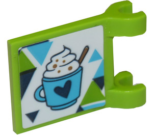 LEGO Flag 2 x 2 with hot chocolate mug Sticker without Flared Edge (2335)