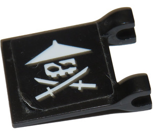 LEGO Flag 2 x 2 with Ninja Skull and Crossed Swords (Right) Sticker without Flared Edge (2335)