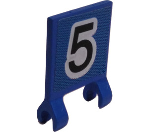 LEGO Flag 2 x 2 with Number 5 Sticker without Flared Edge (2335)