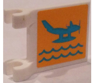 LEGO Flag 2 x 2 with Sea Plane on the Water Sticker without Flared Edge (2335)