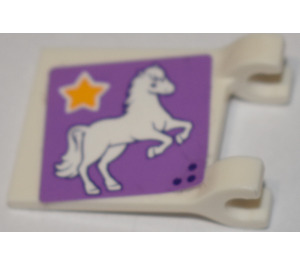 LEGO Flag 2 x 2 with White Horse and Yellow Star (left) Sticker without Flared Edge (2335)