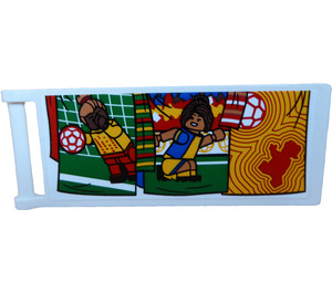 LEGO Flagge 7 x 3 mit Bar Griff mit Goalie Aufkleber (30292)