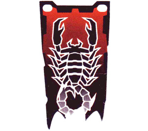 LEGO Bandiera 9 x 5 con Nero Scorpion su Rosso scuro Background Modello Frammenti corti