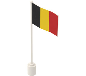 LEGO Vlag aan Flagpole met Belgium met lip aan de onderzijde (777)