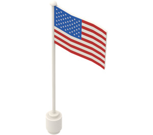 LEGO Flagge auf Flagpole mit United States mit Unterlippe (777)