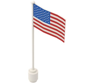 LEGO Flag on Flagpole with United States with Bottom Lip (777)