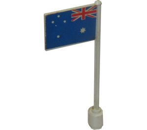 LEGO Flag on Ridged Flagpole with Australia Flag Sticker (3596)