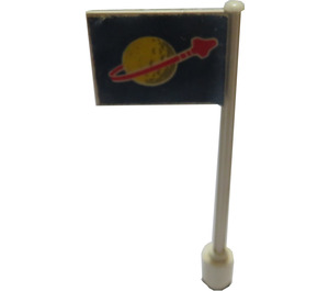 LEGO Flag on Ridged Flagpole with Classic Space Logo Sticker (3596)