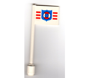 LEGO Flag on Ridged Flagpole with Coast Guard (3596)