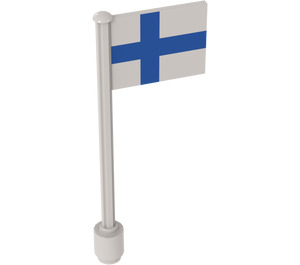 레고 깃발 ~에 Ridged Flagpole ~와 함께 Finland 깃발 상표 (3596)