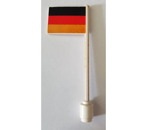 LEGO Flag on Ridged Flagpole with German Flag Sticker (3596)