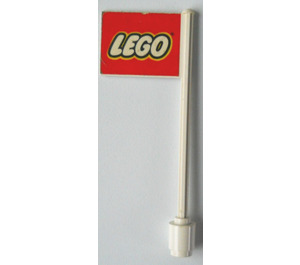 LEGO Flag on Ridged Flagpole with 'LEGO' on Red Background (3596)