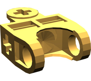 LEGO Flat Dark Gold Ball Connector with Perpendicular Axleholes and Vents and Side Slots (32174)