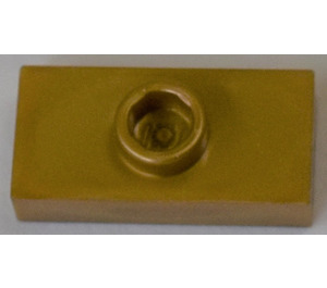 LEGO Flat Dark Gold Plate 1 x 2 with 1 Stud (without Bottom Groove) (3794)