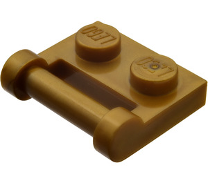 LEGO Flat Dark Gold Plate 1 x 2 with Side Bar Handle (48336)