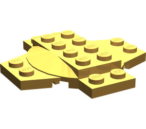 LEGO Flat Dark Gold Plate 6 x 6 x 0.667 Cross with Dome (30303)