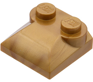 LEGO Or foncé mat Pente 2 x 2 Incurvé avec extrémité incurvée (47457)