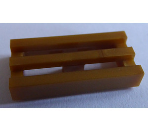 LEGO Flaches dunkles Gold Fliese 1 x 2 Gitter (mit Unterrohr) (2412 / 30244)