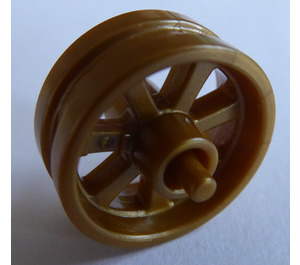 LEGO Flat Dark Gold Wheel Rim Ø14.6 x 6 with Spokes and Stub Axles (50862)