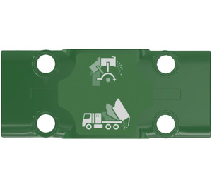 레고 평평한 패널 3 x 7 ~와 함께 하얀색 Garbage Truck Tipping Diagram 상표 (71709)