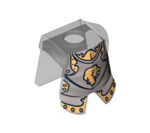 LEGO Flat Silver Броня Breastplate з ніжка Protection з Gold Лев Голова (2587 / 90977)