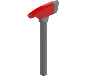 LEGO Flat Silver Axe with Pick with Red Head (39802)