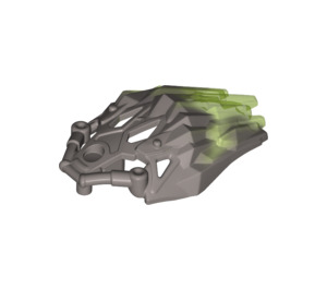 LEGO Effen Zilver Bionicle Armor met Transparant Bright Green Rug (24166)