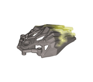 LEGO Effen Zilver Bionicle Armor met Transparant Neon Green Rug (24166)