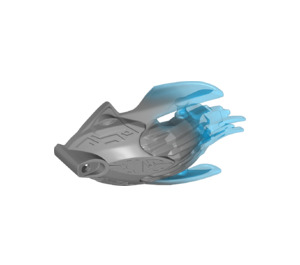 LEGO Effen Zilver Bionicle Masker met Transparant Dark Blauw (24162)