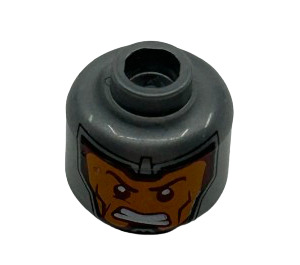 LEGO Flat Silver Head with Orange Face (Recessed Solid Stud) (3274)
