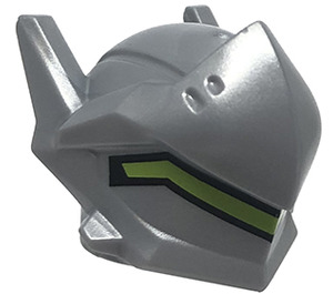 LEGO Flat Silver Helmet with Green Eye Section (47029)
