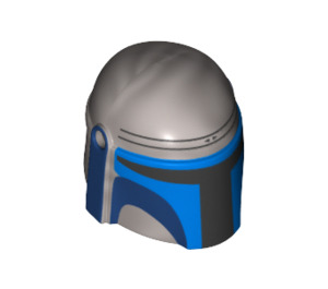 LEGO Effen zilver Helm met Zijkanten Gaten met Blauw en Dark Blauw (13830 / 34377)