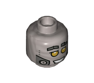 LEGO Flaches Silber Hiphop Roboter Minifigure Kopf (Einbau-Vollbolzen) (3626 / 75623)