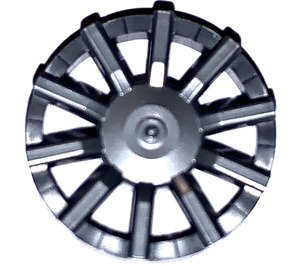 LEGO Flat Silver Hub Cap with 10 Spokes (18978)