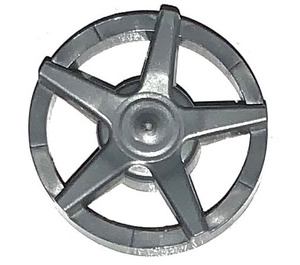 LEGO Flat Silver Hub Cap with 5 Spokes an Large Hub (18978)