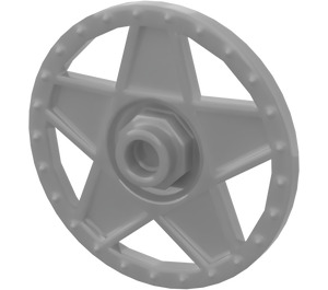 LEGO Flat Silver Hub Cap with 5 Wide Spokes with Raised Edges (19215)
