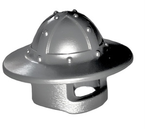 LEGO Flat Silver Helmet with Chin Guard and Broad Brim (15583 / 30273)