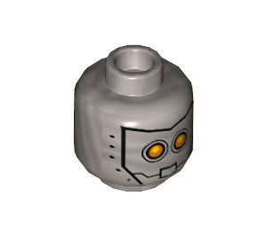 LEGO Flat Silver Minifigure Head with Decoration (Recessed Solid Stud) (3626 / 23814)