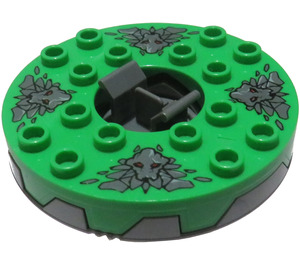 LEGO Plochá stříbrná Ninjago Spinner s Světle zelená Horní a Stone Heads (98354)