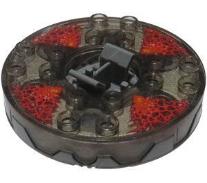 LEGO Flaches Silber Ninjago Spinner mit Transparent Schwarz oben und Rot Energy Discharge (98354)